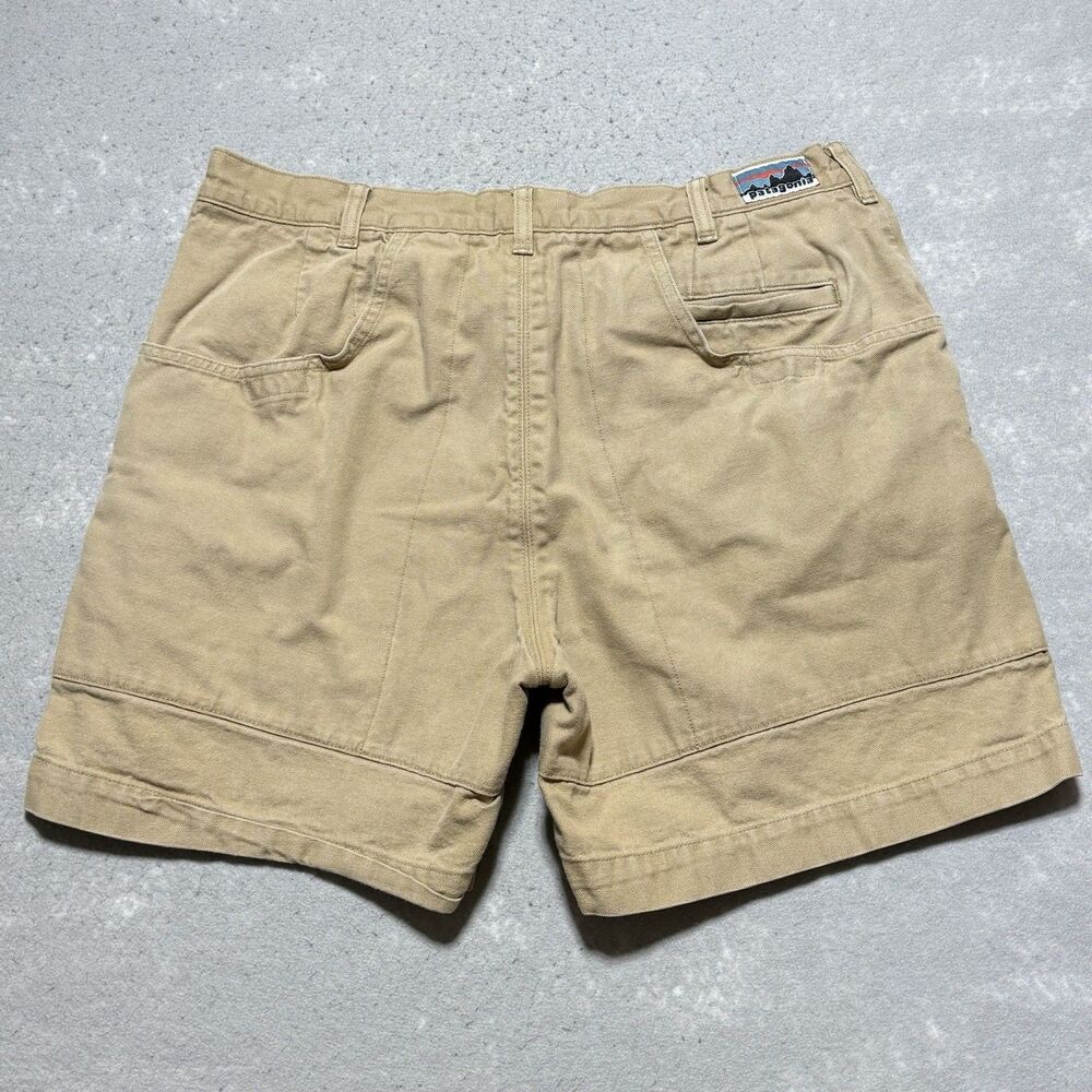 Vtg Patagonia Stand Up Shorts Vote Out Mens 36 Cotton Canvas VTG 70s 6" Beige
